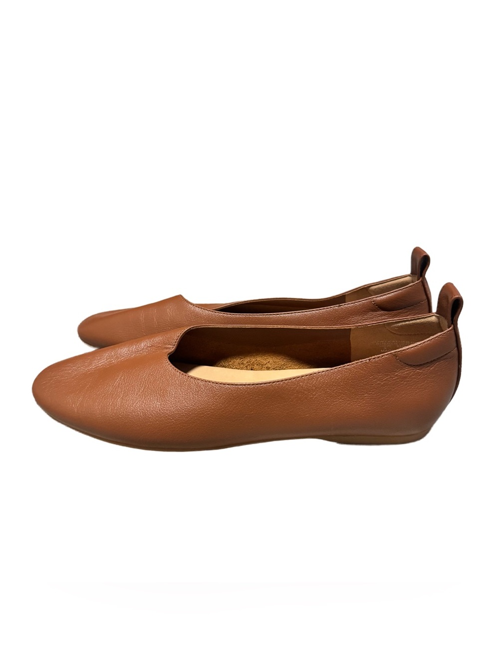 Quince Italian Leather Glove Ballet Flat Cognac Women's 8 Minimalist Casual Shoe - Picture 5 of 7